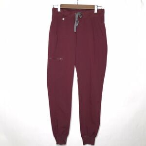 FIGS Womens Zamora Jogger Scrub Uniform Pants Maroon Burgundy Size XS PO 1699